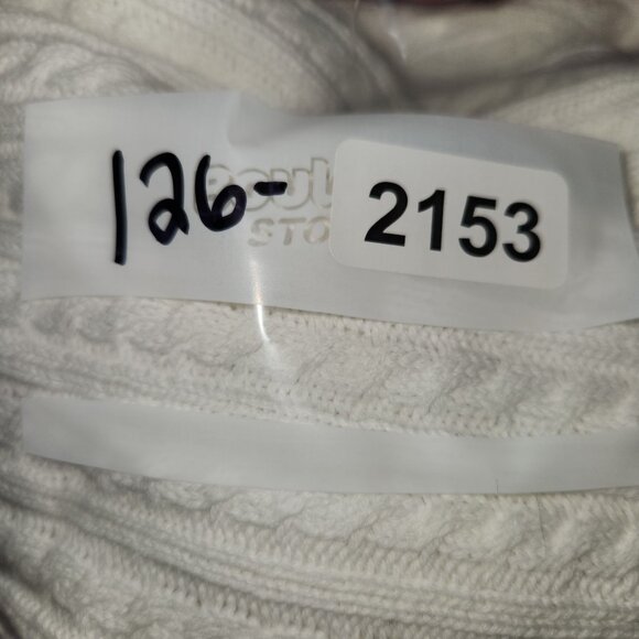 Crystal Kobe Women's Large White Long Sleeve Cable Knit Cardigan 2153 - Picture 7 of 7